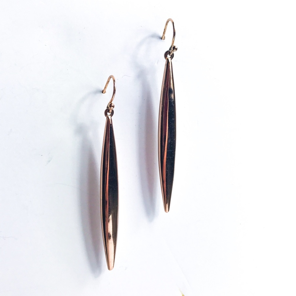 Vince Camuto rose gold spear drop earrings